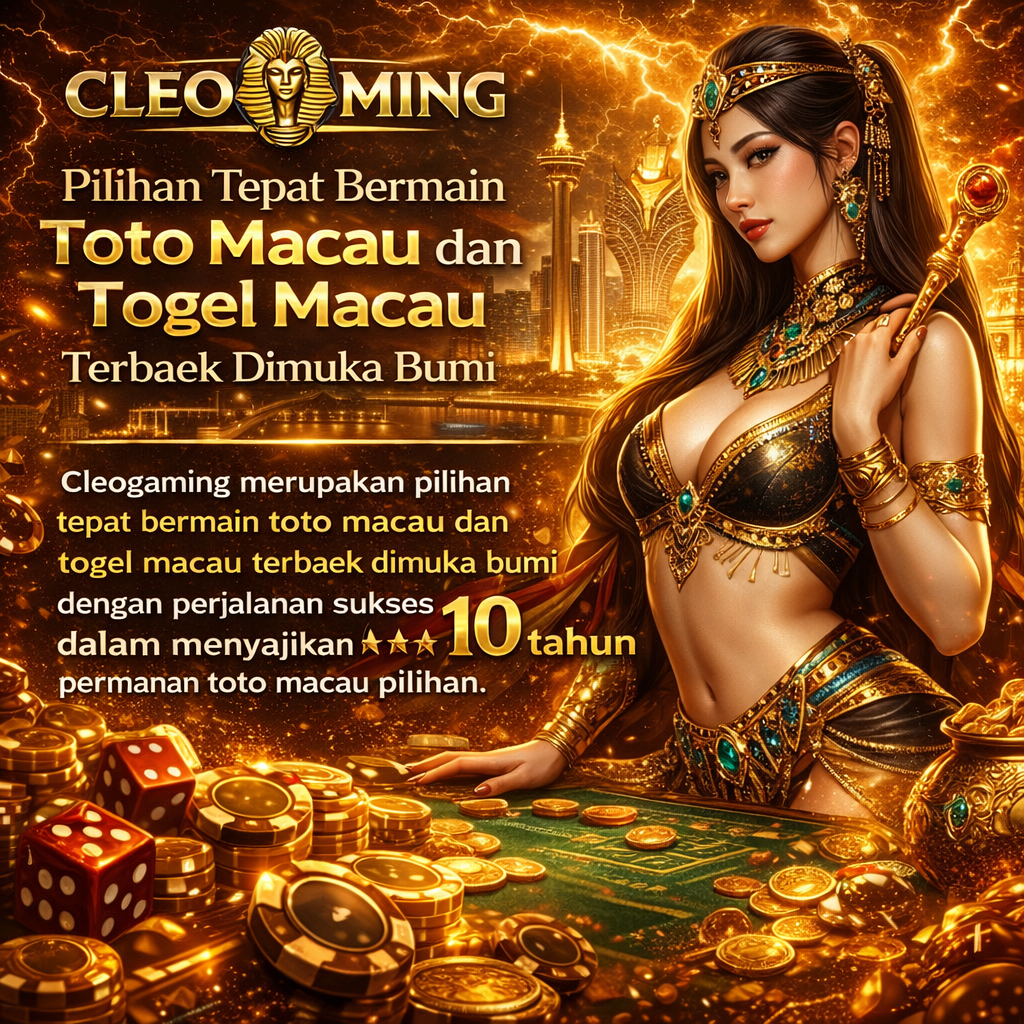 Cleogaming merupakan pilihan tepat bermain toto macau dan togel macau terbaek dimuka bumi dengan perjalanan sukses 10tahun dalam menyajikan permainan toto macau pilihan.